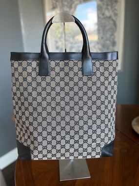 Gucci Black GG Canvas Tote